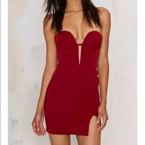 Nasty Gal red strapless minidress